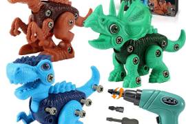 FREE TO FLY Kids Toys Stem Dinosaur Toy: Take Apart Toys for Kids 3-5 Learning Educational Building Sets with Electric Drill Birthday Gifts for Toddlers Boys Girls Age 3 4 5 6 7 8 Year Old