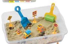 Creativity for Kids Sensory Bin: Construction Zone Playset - Preschool Learning Activities, Excavator Toys for Boys Ages 3-5+, Outdoor Toys and Gifts for Kids