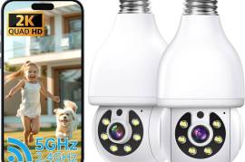 2K Light Bulb Security Camera 5G&2.4G WiFi Security Cameras Wireless Outdoor Indoor,360° Bulb Cameras for Home Security Outside Indoor,Motion Detection and Alarm,Two-Way Talk,Color Night Vision 2 PACK